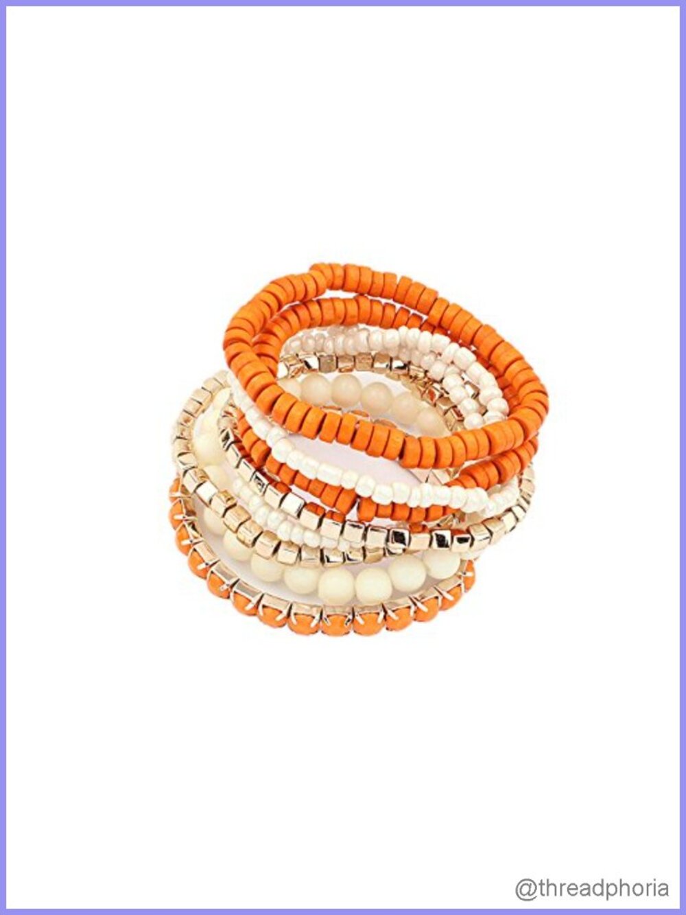 Boho Multi Strand Stretch Bracelet Set Wooden Cube Alloy Beads